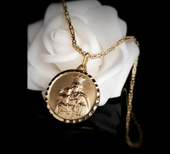 Zlatý prívesok Madona s dieťaťom