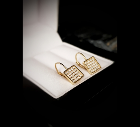 Detské zlaté náušnice štvorce so...