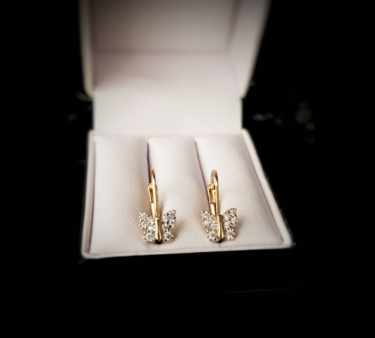 Zlaté náušnice detské s jemnými...