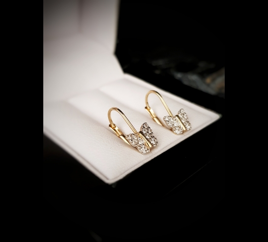 Zlaté náušnice detské s jemnými...