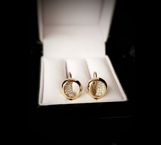 Detské zlaté náušnice s mesiačikom