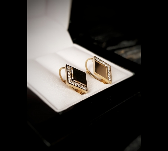 Detské zlaté náušnice kosoštvorce so...