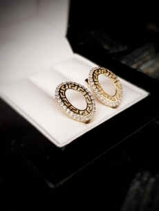 Zlaté náušnice oválne s...