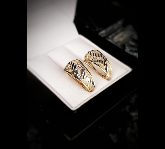 Zlaté náušnice dámske s bielym zlatom