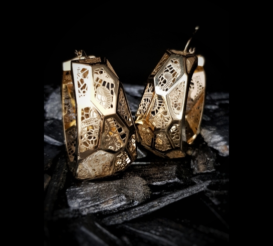 Zlaté náušnice Neonero mega kruhy