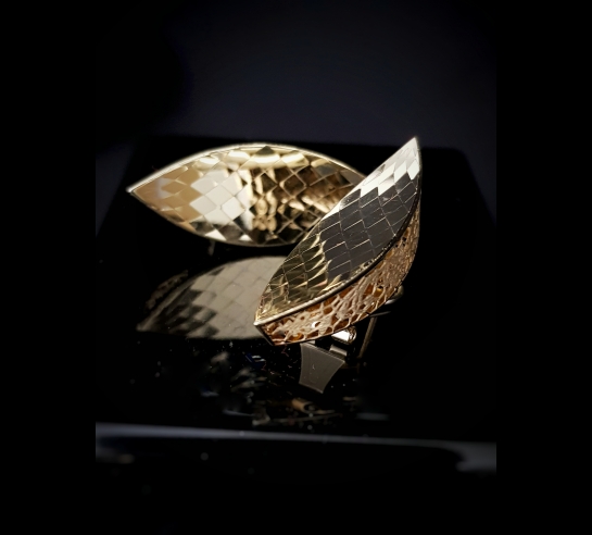 Zlaté náušnice ohnuté leské