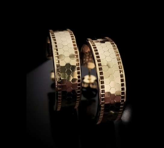 Zlaté náušnice Neo nero