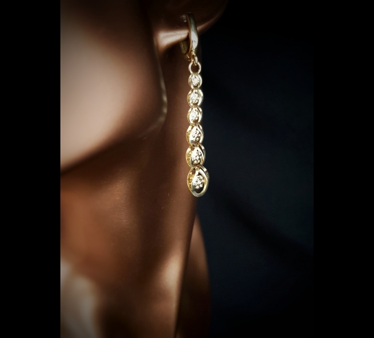 Zlaté náušnice dámske retiazkové