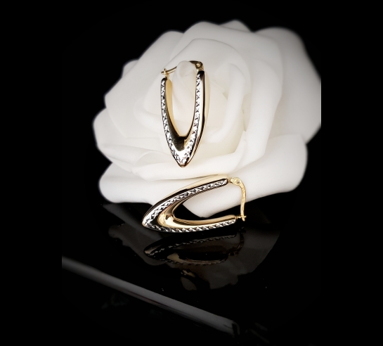 Zlaté náušnice dámske gravír