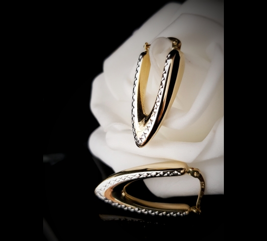 Zlaté náušnice dámske gravír