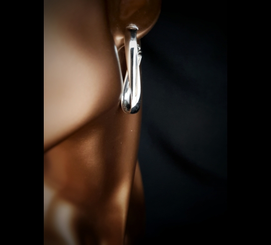 Zlaté náušnice z bieleho zlata Inferno