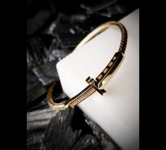 Zlatý obručový náramok Virgil