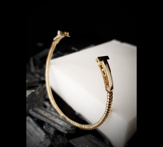 Zlatý obručový náramok Virgil