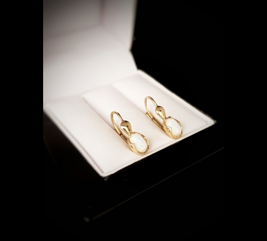 Detské zlaté náušnice Tegmine s opálom