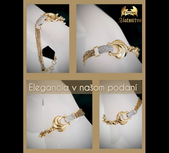 Zlatý luxusný náramok Odetta