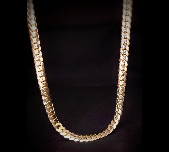 Zlatá pancier retiazka so zaobleným...