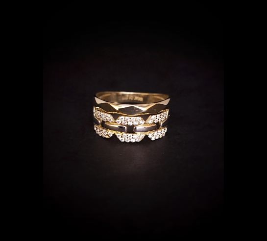 Zlatý trendy prsteň Zoria