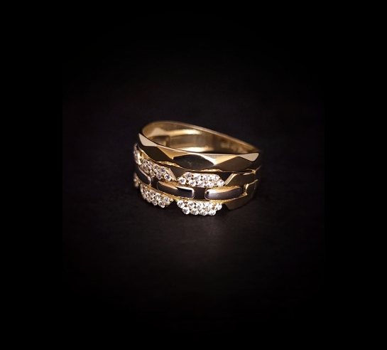 Zlatý trendy prsteň Zoria