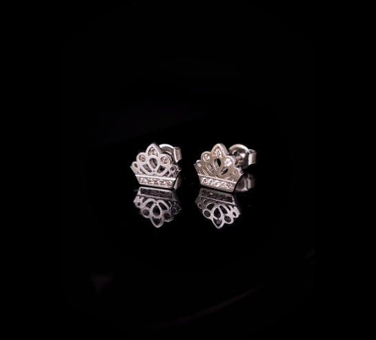 Zlaté náušnice Queen