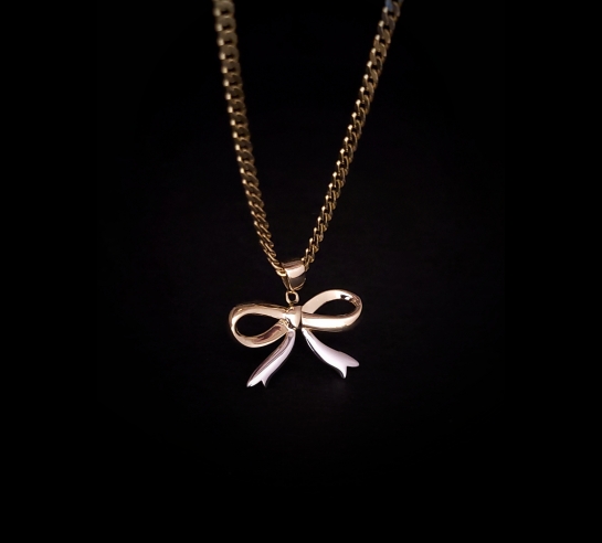 Zlatý trendy prívesok mašlička