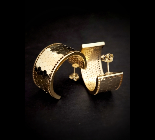 Zlaté náušnice Neo Nero Mona