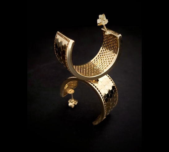 Zlaté náušnice Neo Nero Mona