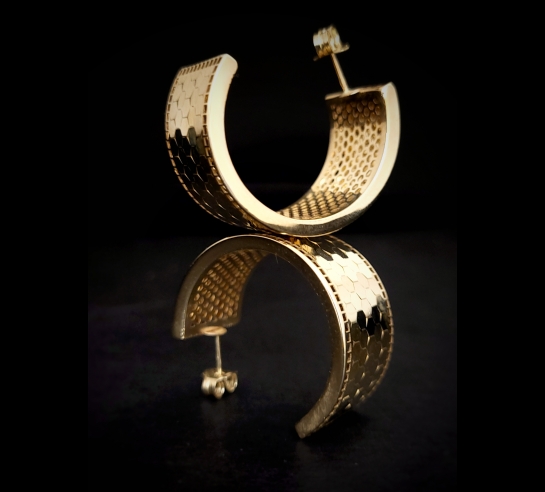 Zlaté náušnice Neo Nero Mona