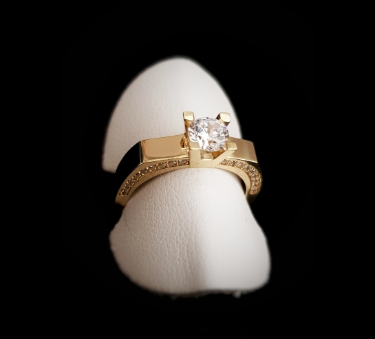 Zlatý prsteň zásnubný  3D