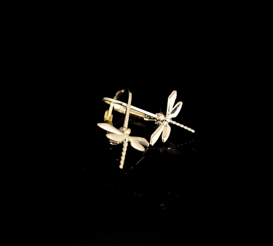 Zlaté náušnice Vážky