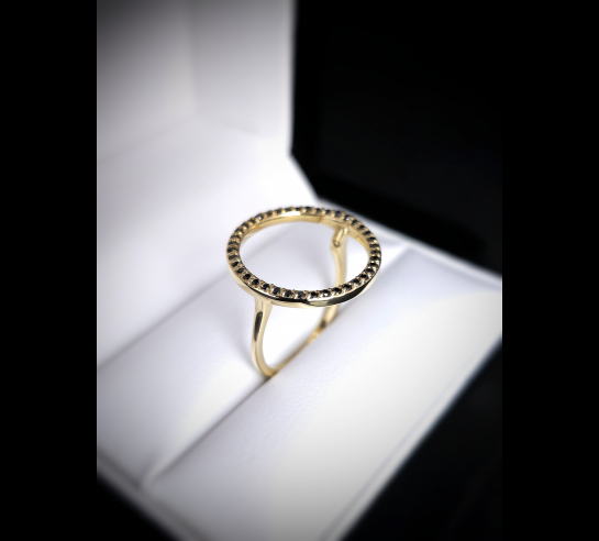 Zlatý briliantový prsteň Black Diamond