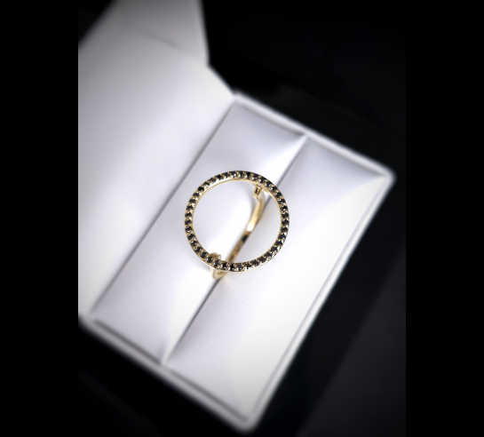 Zlatý briliantový prsteň Black Diamond