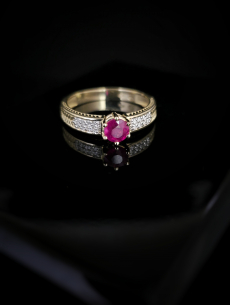 Zlatý briliantový prsteň s... 2