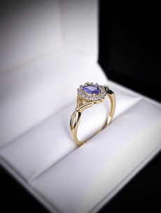 Zlatý briliantový prsteň s...