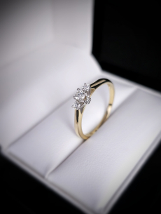 Zlatý briliantový prsteň Dion