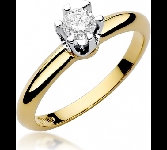 Zlatý L. briliantový prsteň