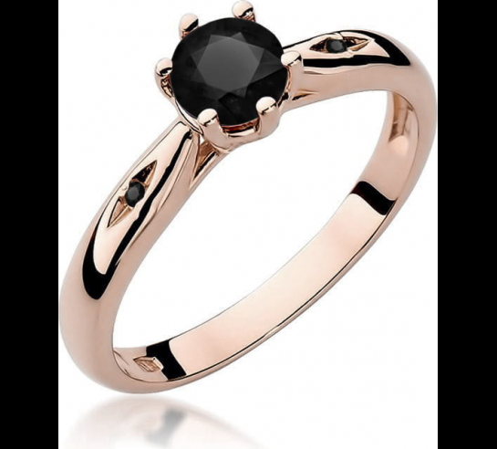 Zlatý prsteň s čiernym briliantom Vimi