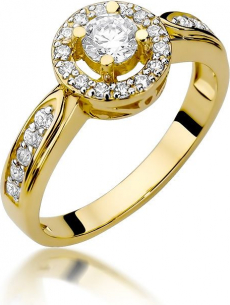 Zlatý briliantový prsteň Tinia 2