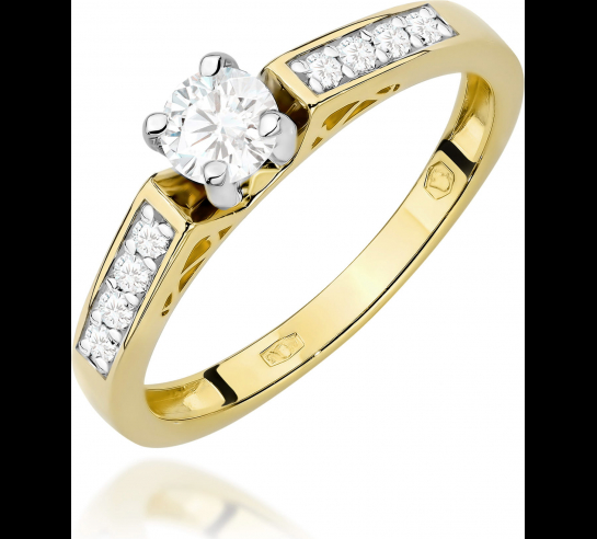 Zlatý L. briliantový prsteň Ovini
