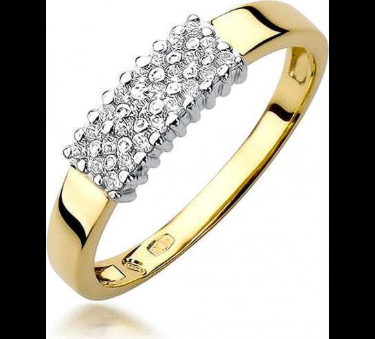 Zlatý briliantový prsteň Pula